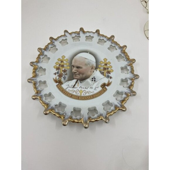 Pope John Paul II 1984 Canada Visit Plate Commemorative Porcelain Vatican - Picture 1 of 4
